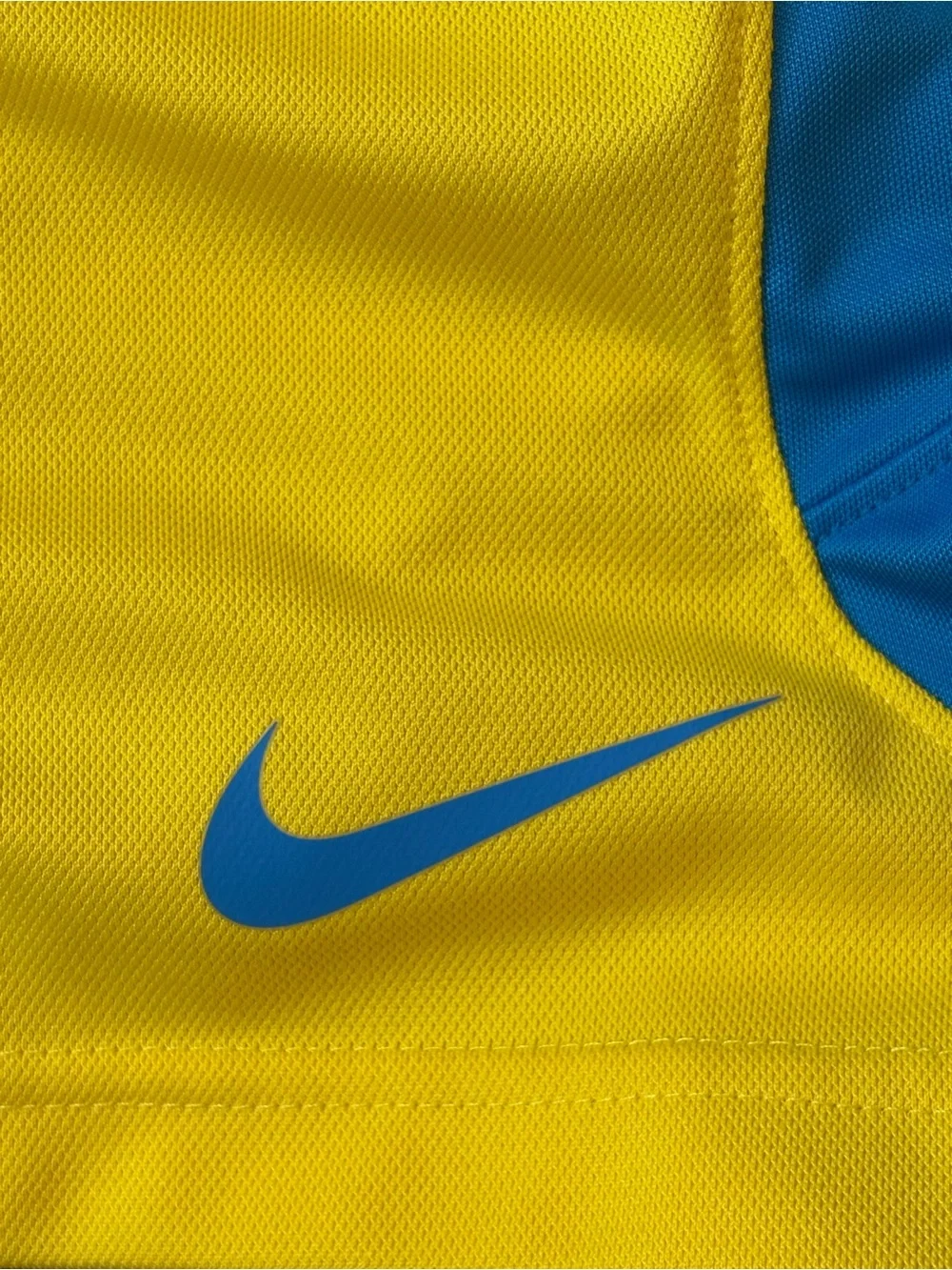 Nike Men’s KD Yellow Athletic Shorts with Blue Accents